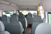 14-Sitzer Ford Transit seating interior with 13+1 seats